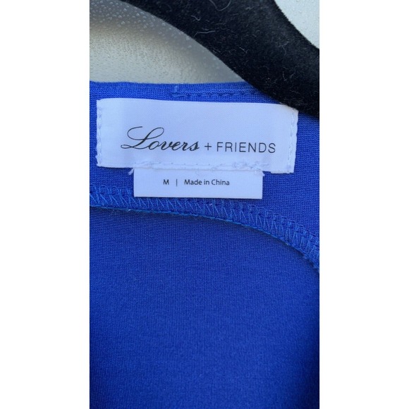 Lovers + Friends Sz Med Mi Amor Mini Fit And Flare Skater Dress Royal Blue Knit - Picture 11 of 11